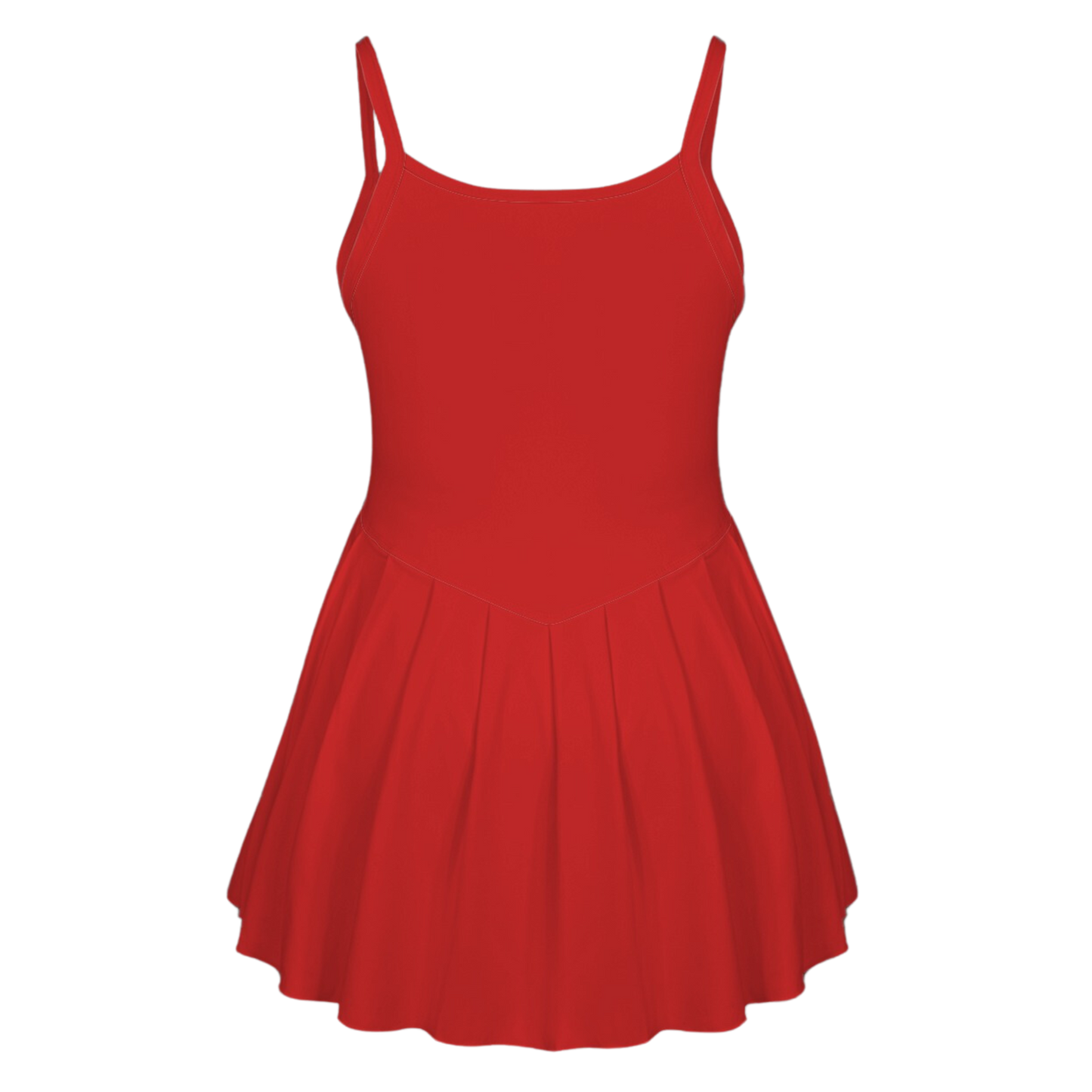 Incredible Red Pleat Skirt Active Dress
