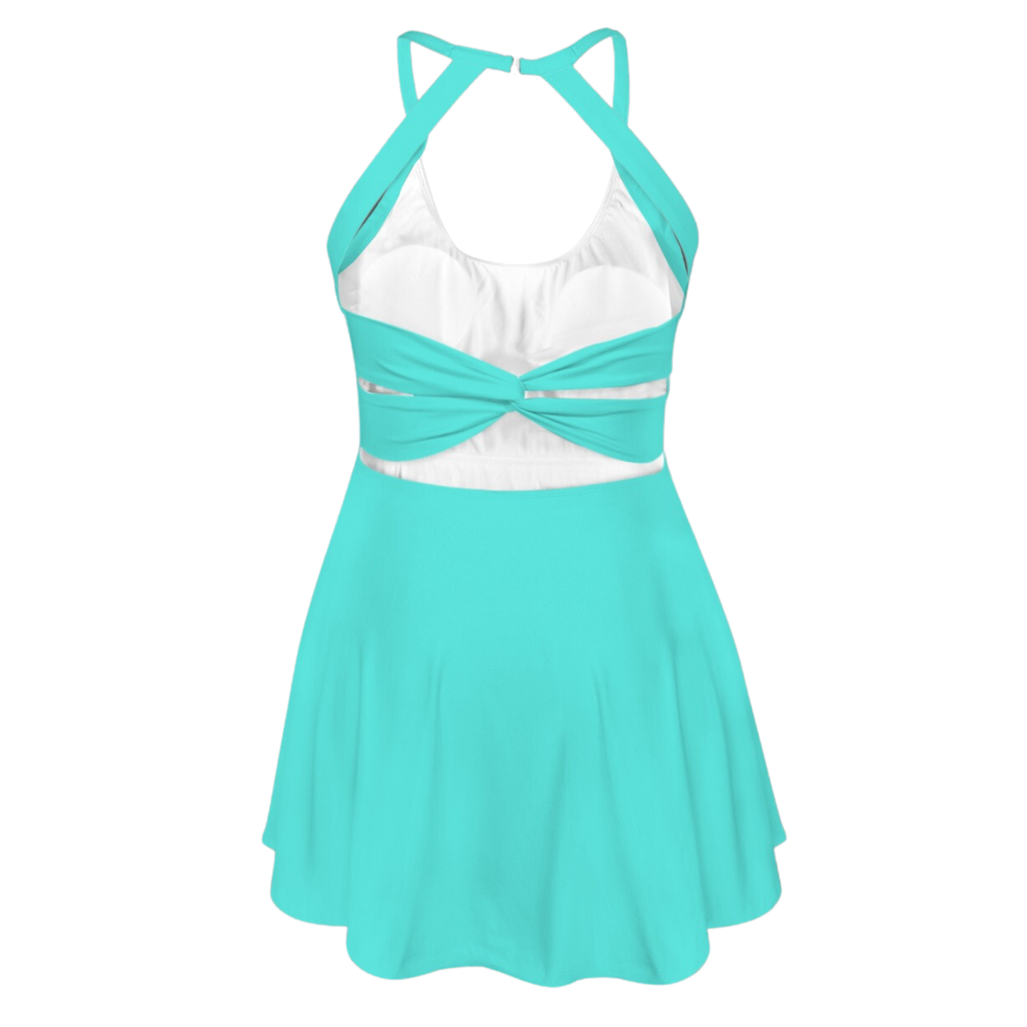 Jasmine Aqua Open Back Flare Skirt Active Dress
