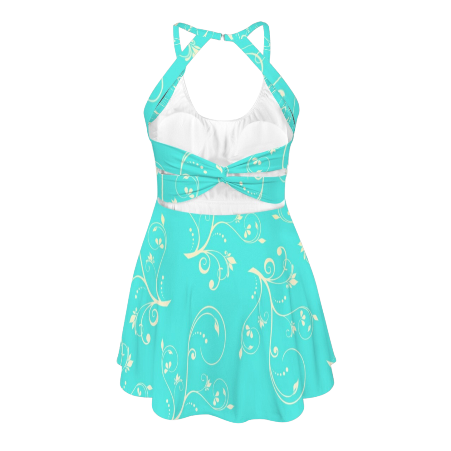 Jasmine Swirl Open Back Flare Skirt Active Dress