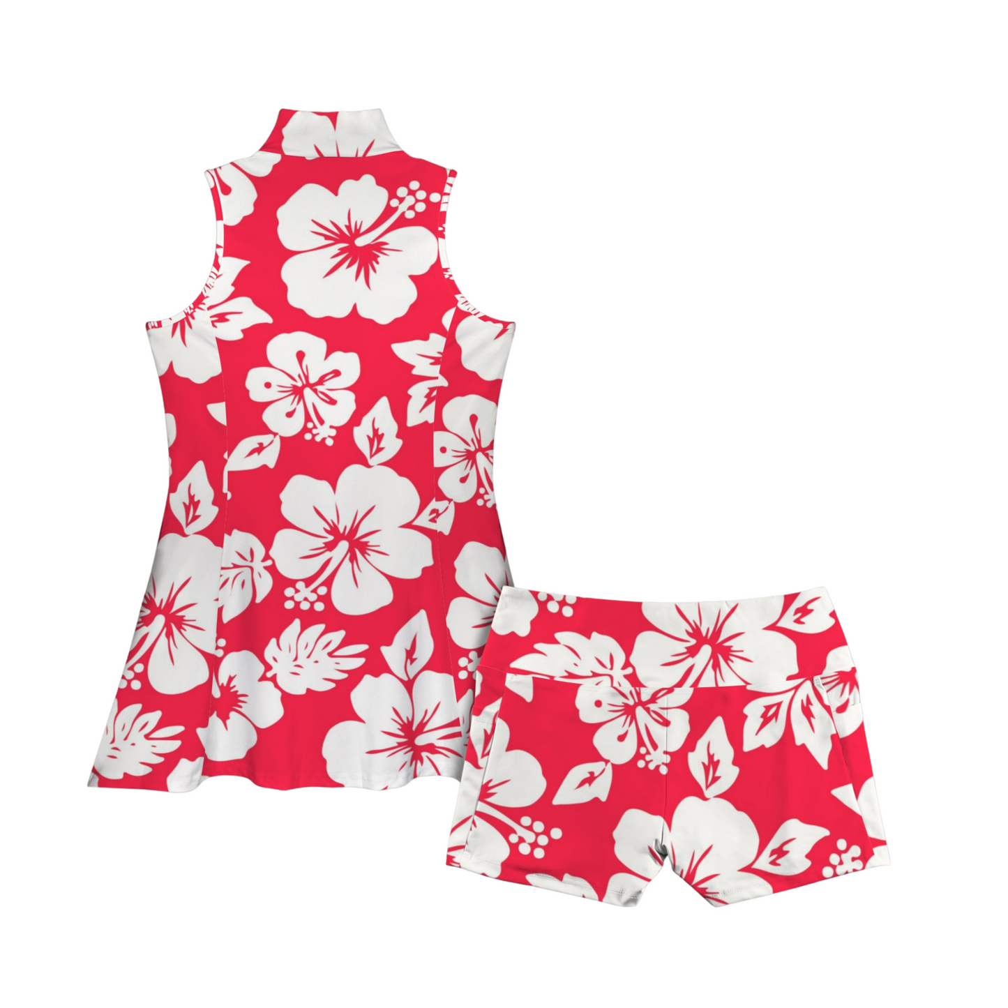 Ohana Hibiscus Collared Active Dress