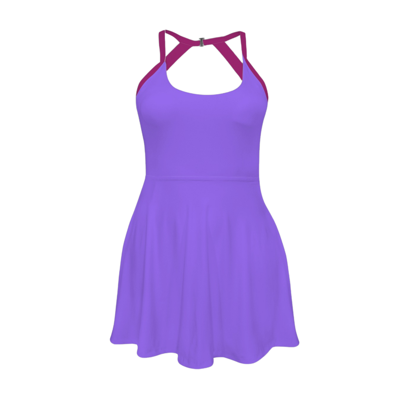 Meg Colorblock Open Back Flare Skirt Active Dress