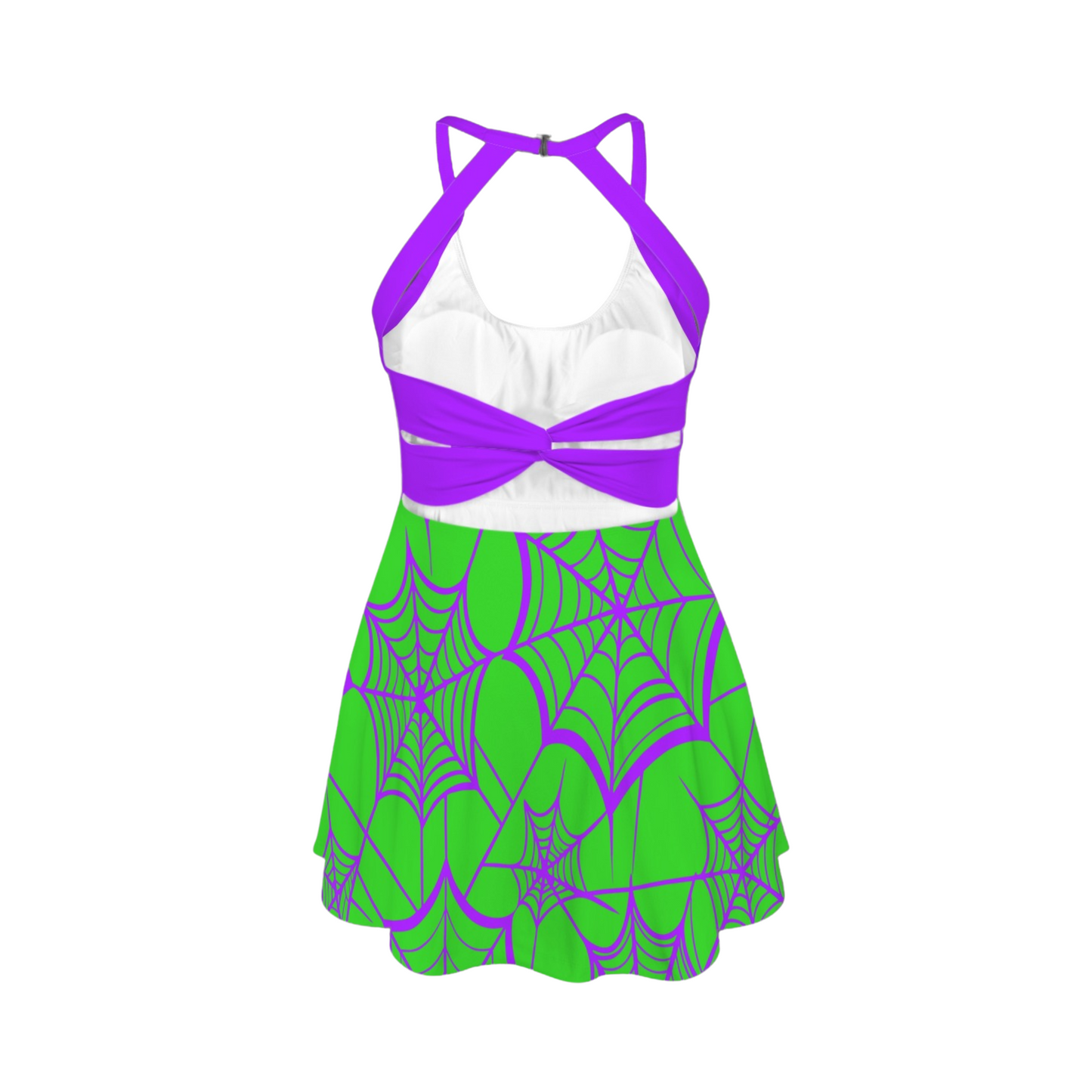 Minnie Webs Open Back Flare Skirt Active Dress