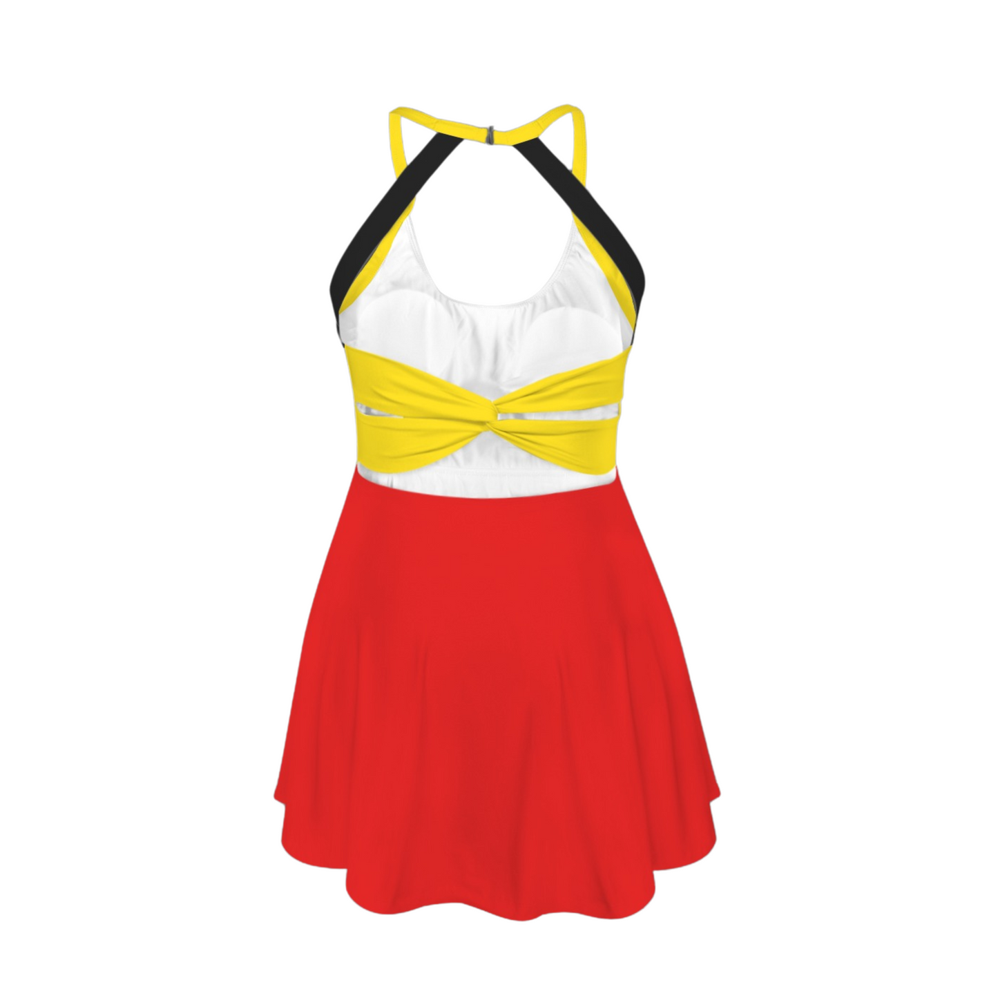 Main Mouse Colorblock Open Back Flare Skirt Active Dress