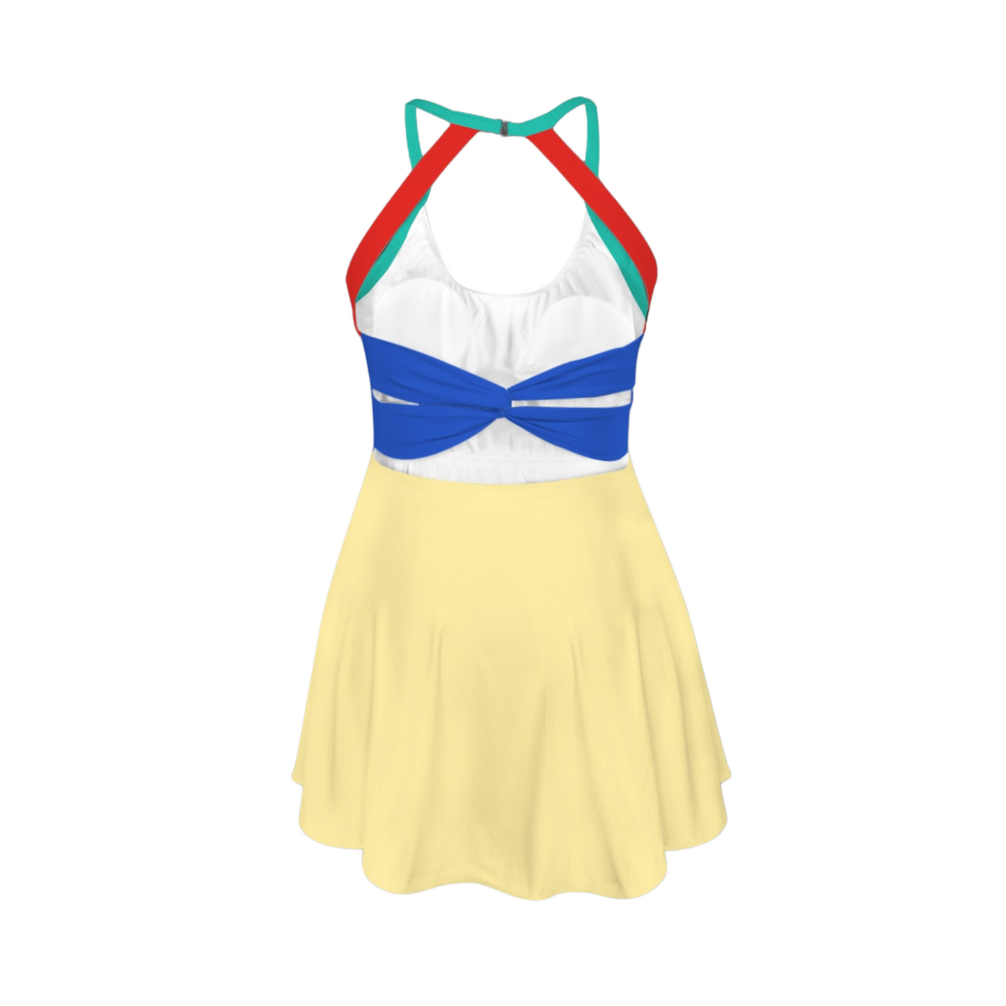 Mulan Colorblock Open Back Flare Skirt Active Dress