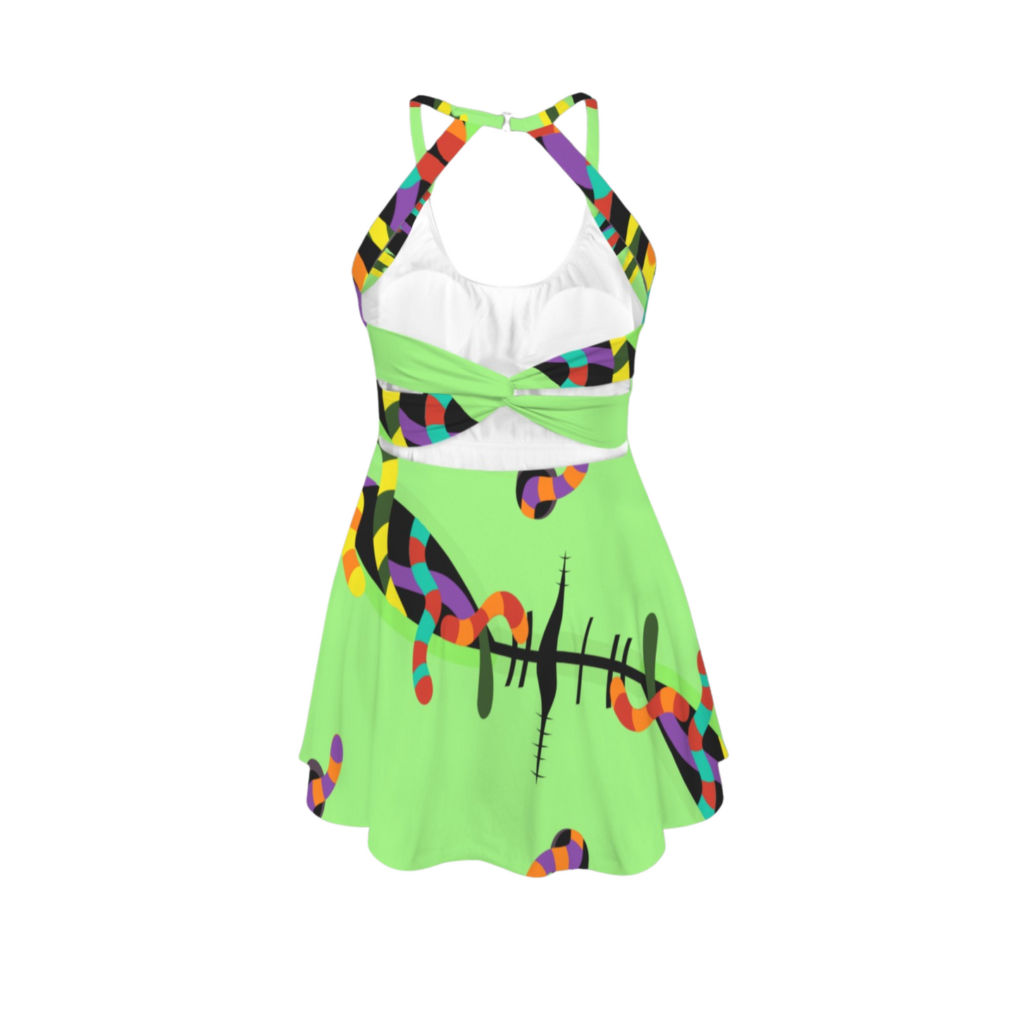 Oogie Open Back Flare Skirt Active Dress