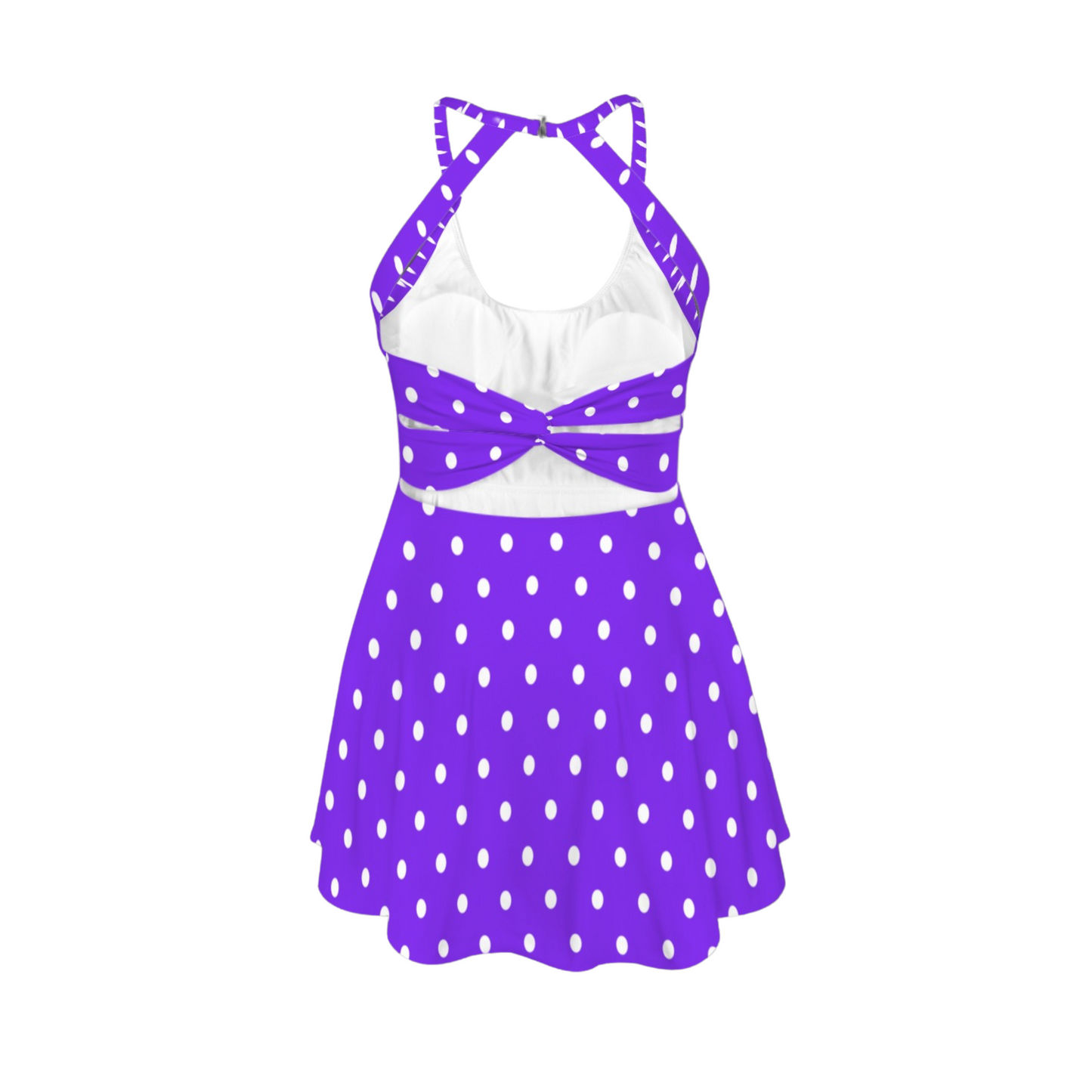 Miss Mouse Polka Dots Open Back Flare Skirt Active Dress