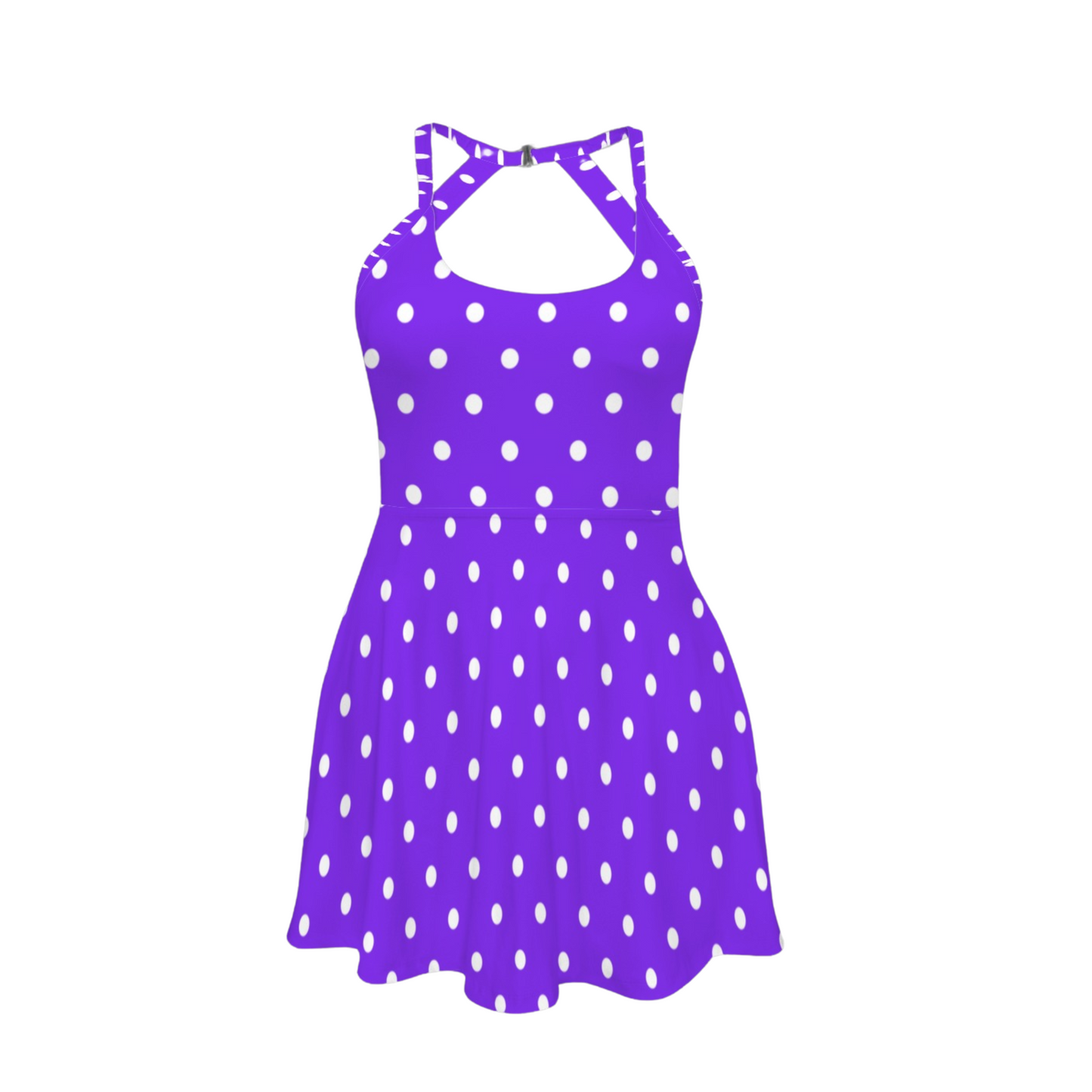 Miss Mouse Polka Dots Open Back Flare Skirt Active Dress