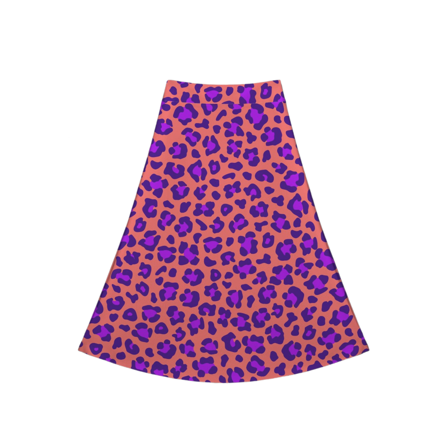Purple Leopard Crossover Midi Skort