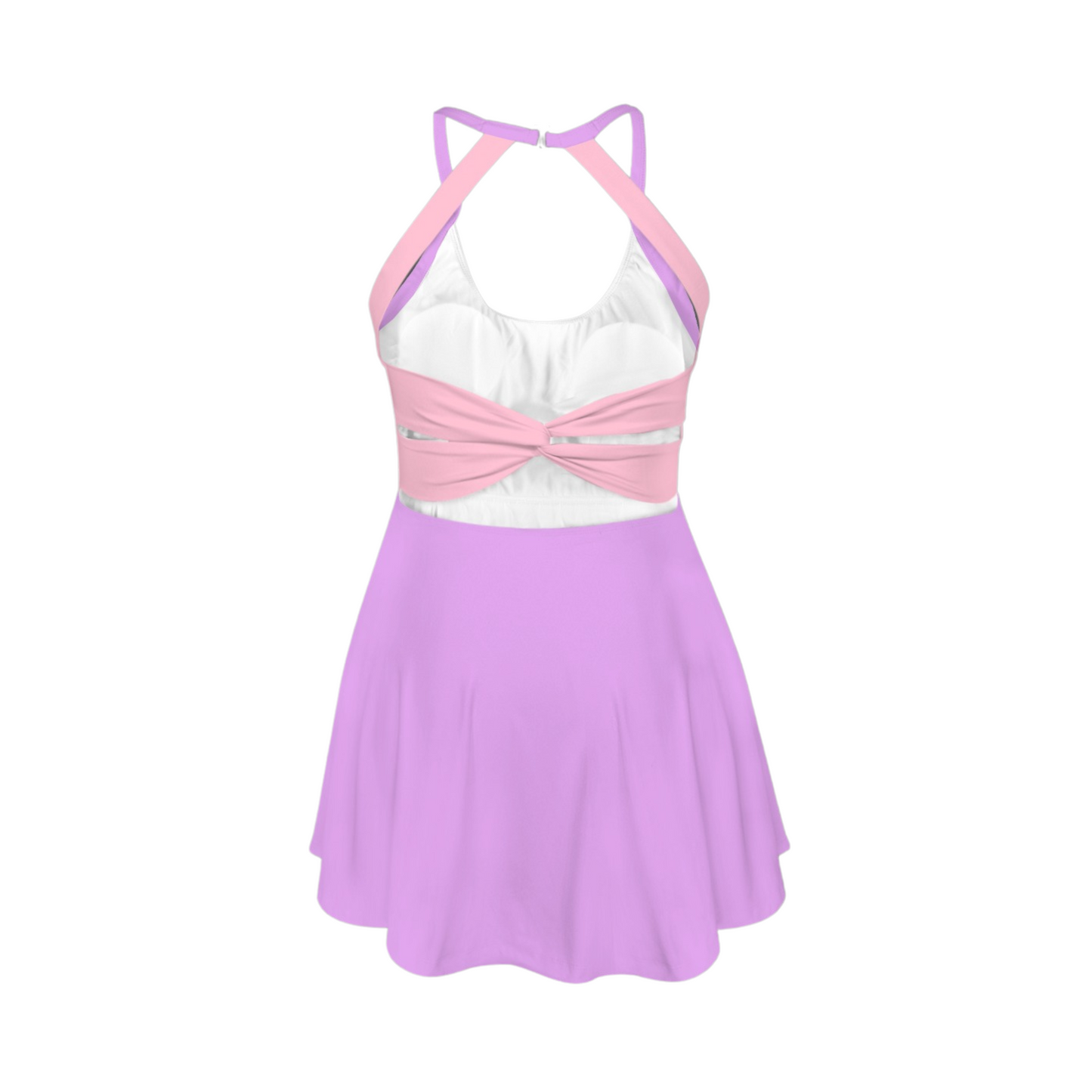 Rapunzel Colorblock Open Back Flare Skirt Active Dress