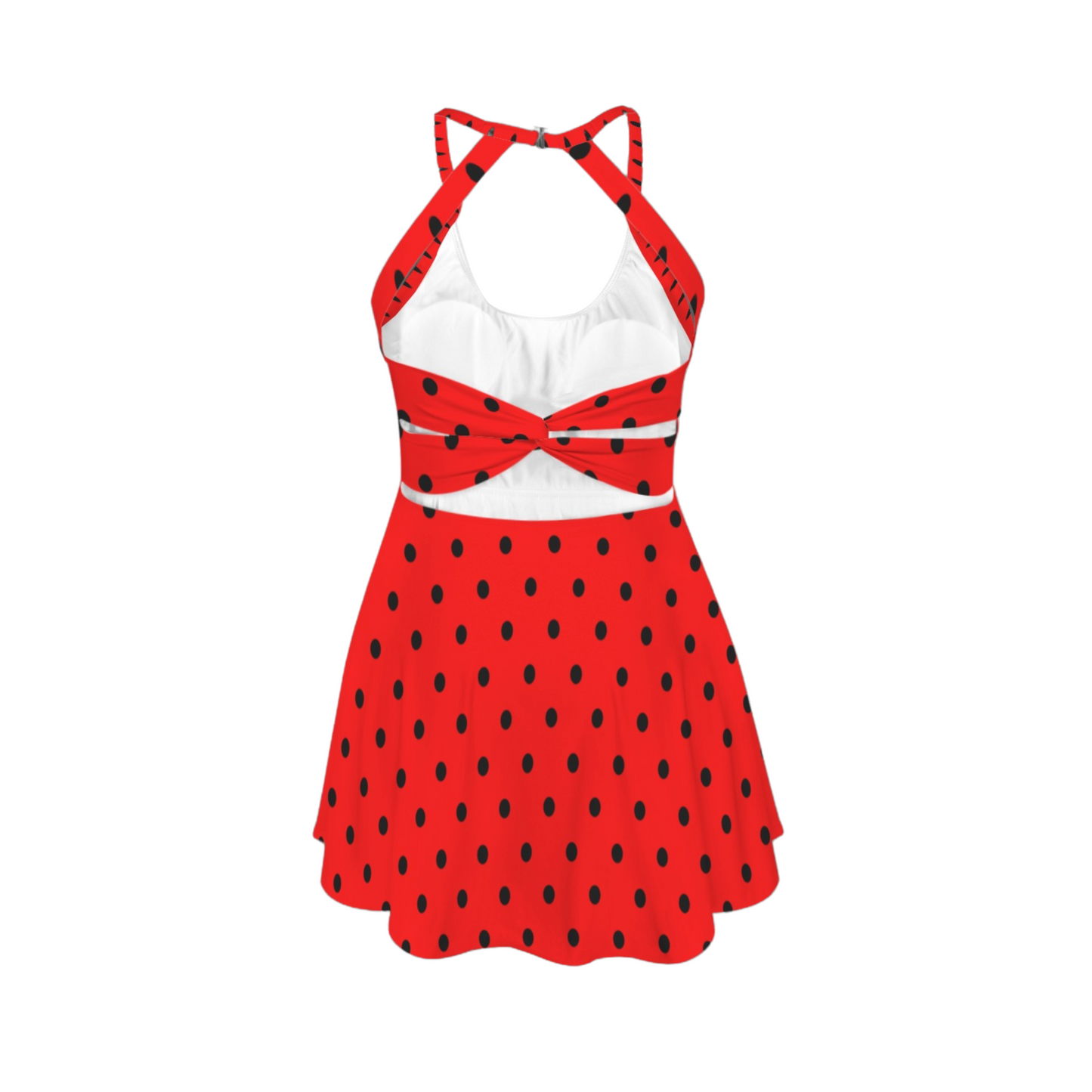 Miss Mouse Polka Dots Open Back Flare Skirt Active Dress