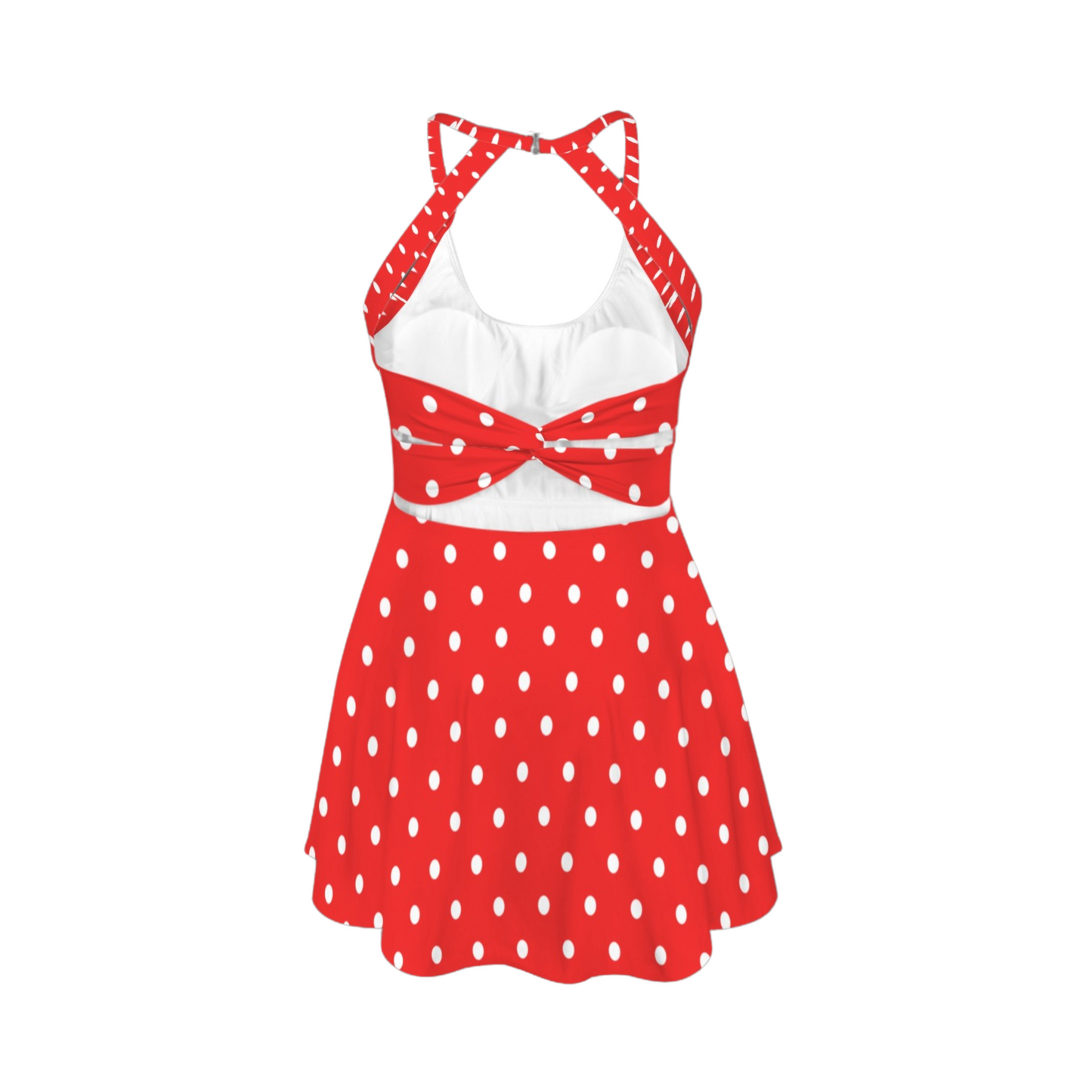 Miss Mouse Polka Dots Open Back Flare Skirt Active Dress