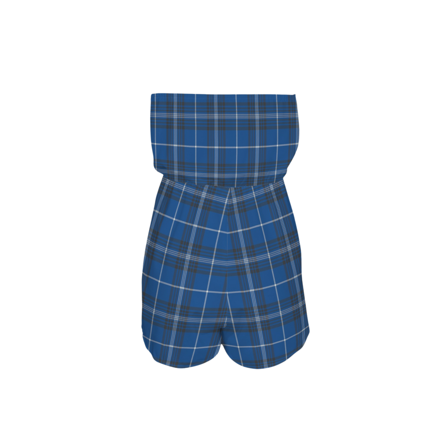 Houses Plaid Strapless Romper