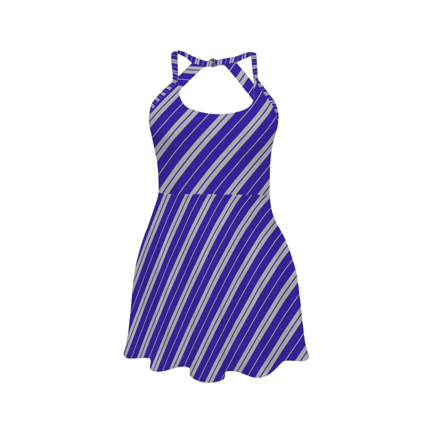 Houses Stripes Open Back Flare Skirt Active Dress