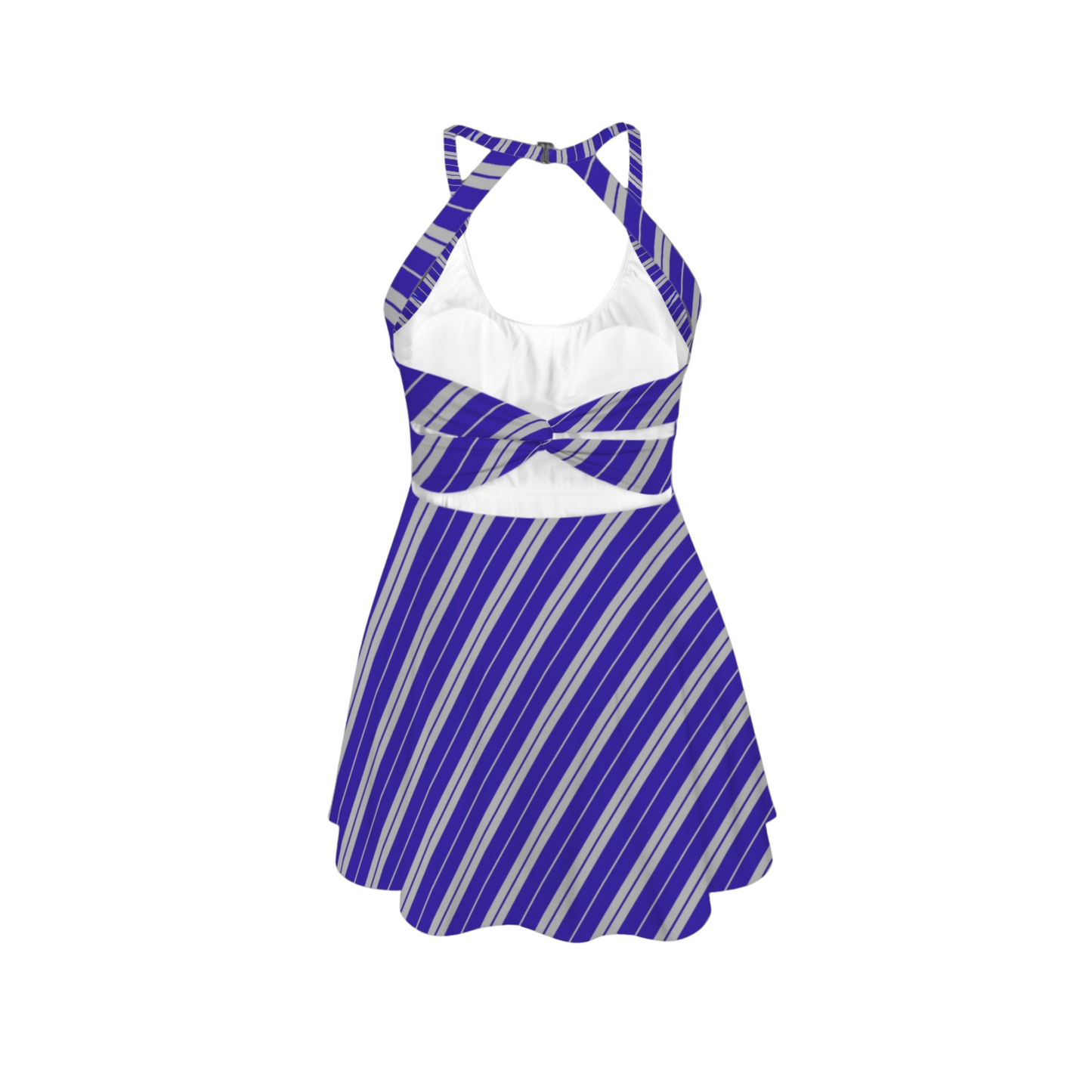 Houses Stripes Open Back Flare Skirt Active Dress