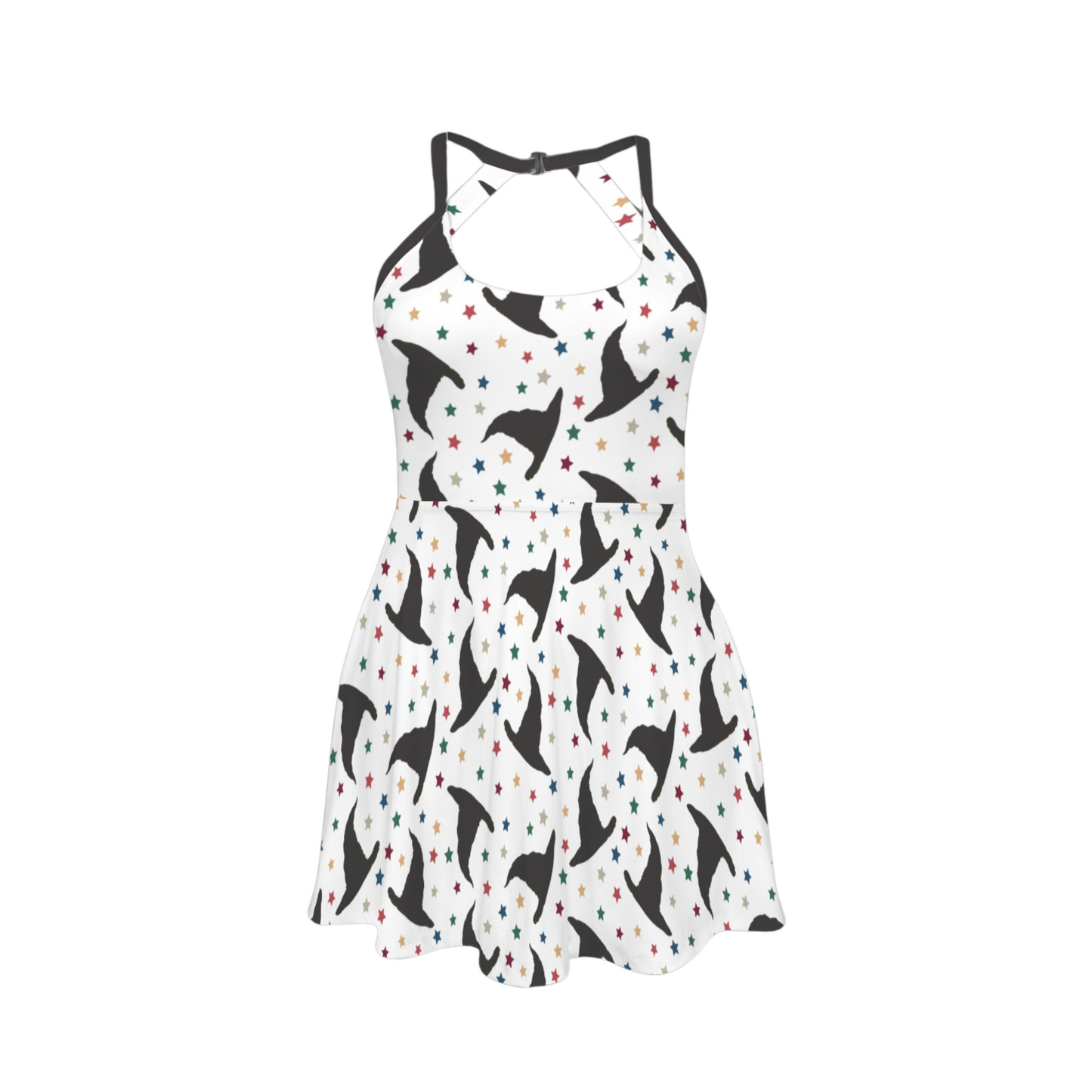 Sorting Hat Open Back Flare Skirt Active Dress