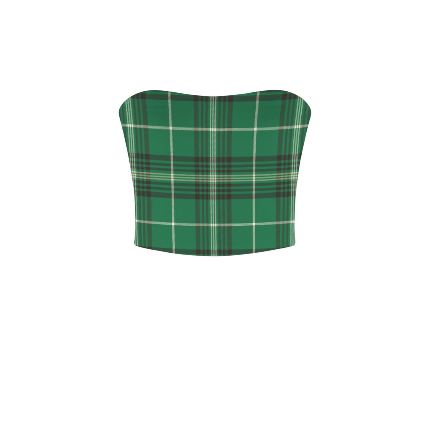 Houses Plaid Crop Tube Top