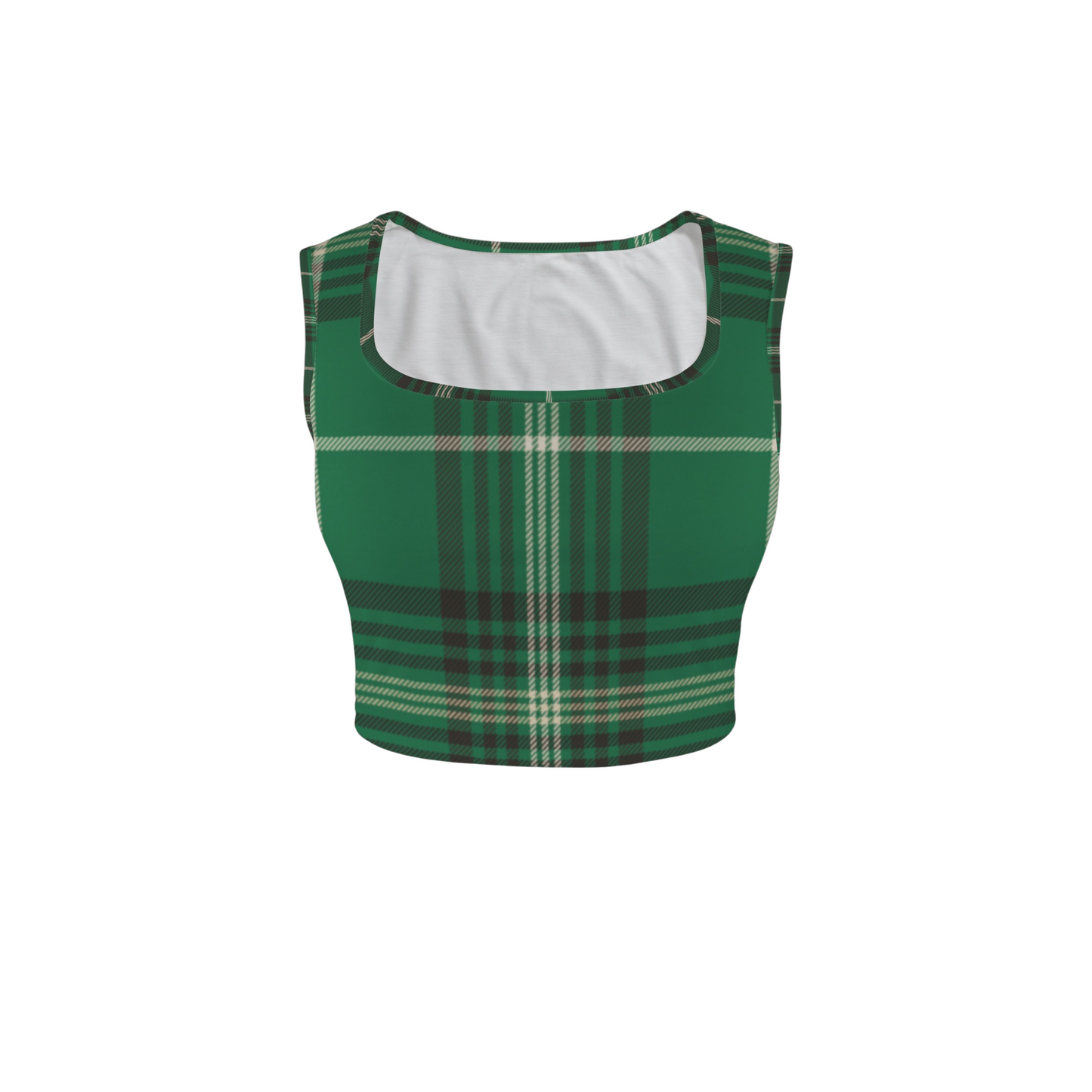 Houses Plaid Square Neck Crop Top