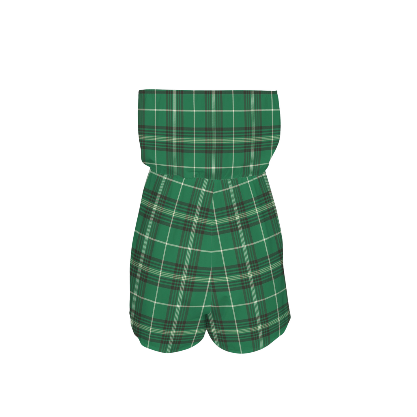 Houses Plaid Strapless Romper