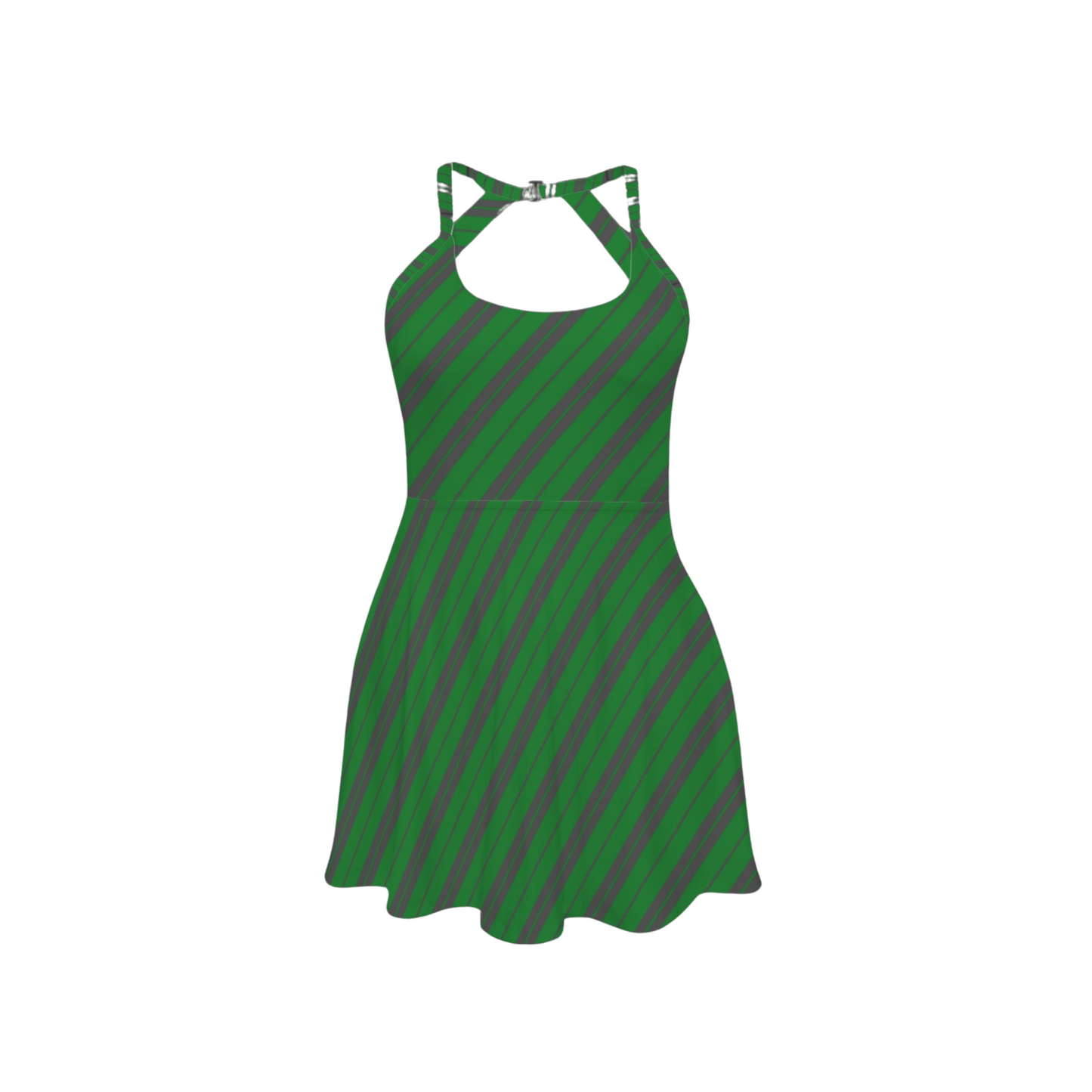 Houses Stripes Open Back Flare Skirt Active Dress