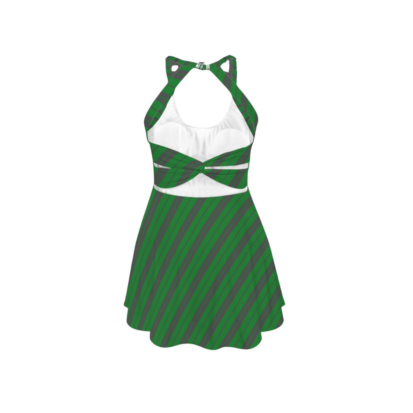 Houses Stripes Open Back Flare Skirt Active Dress