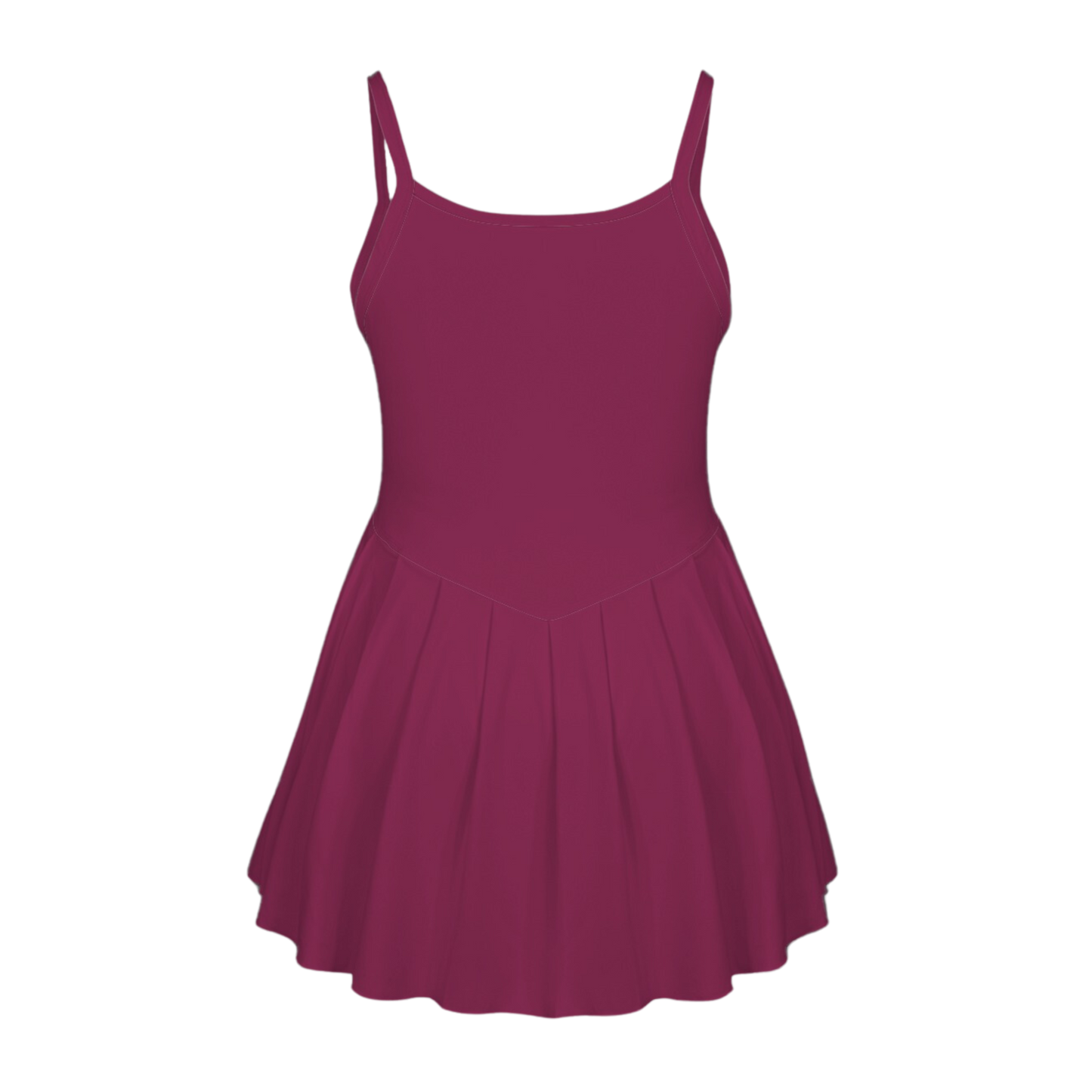 Evil Stepmother Maroon Pleat Skirt Active Dress