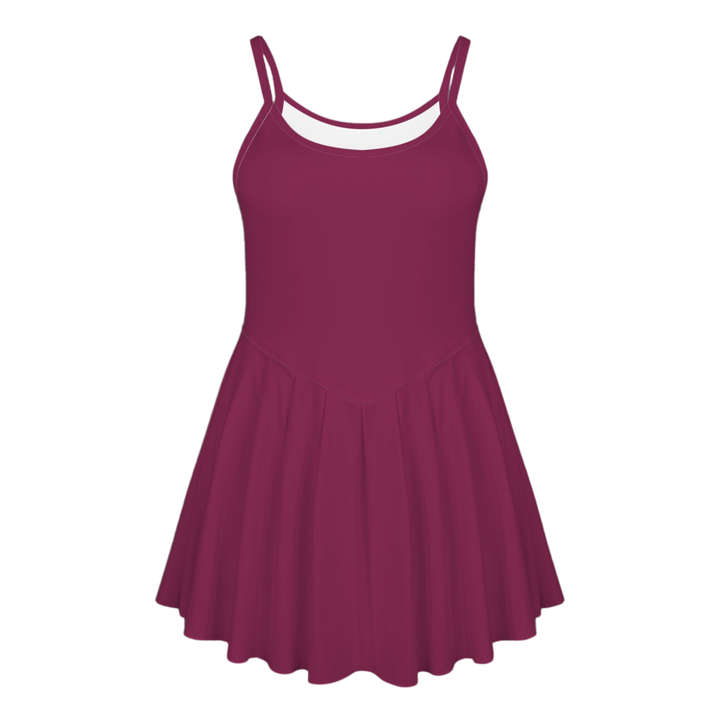 Evil Stepmother Maroon Pleat Skirt Active Dress