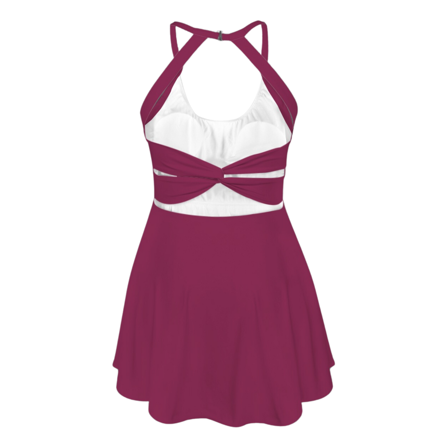 Evil Stepmother Maroon Open Back Flare Active Dress