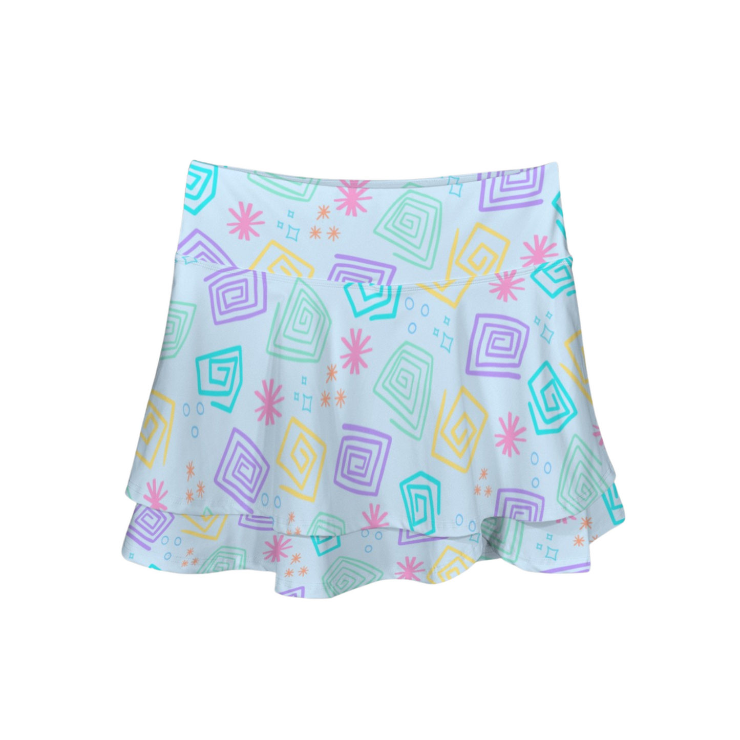 Spinning Teacups Ruffle Active Skort
