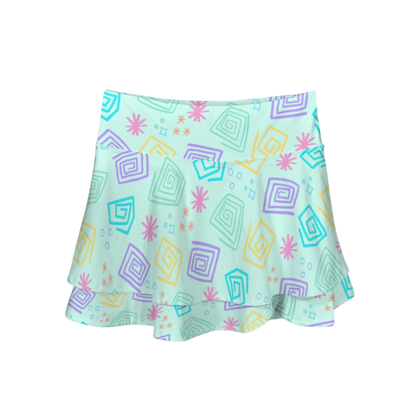 Spinning Teacups Ruffle Active Skort