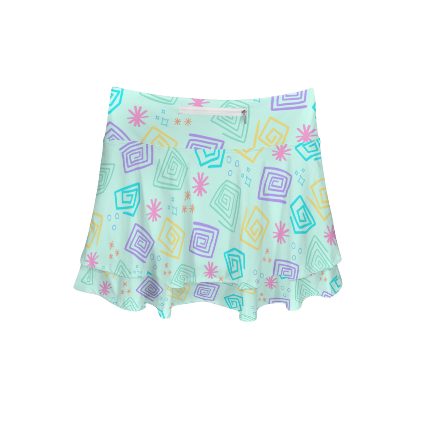 Spinning Teacups Ruffle Active Skort