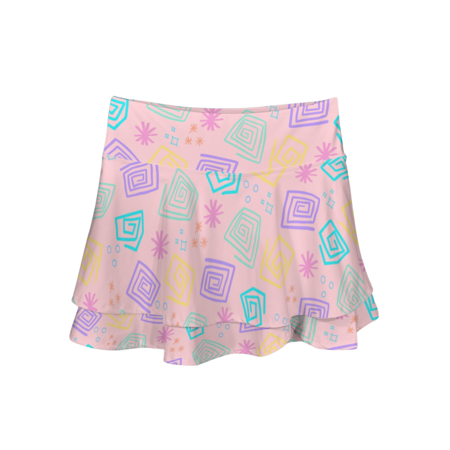 Spinning Teacups Ruffle Active Skort