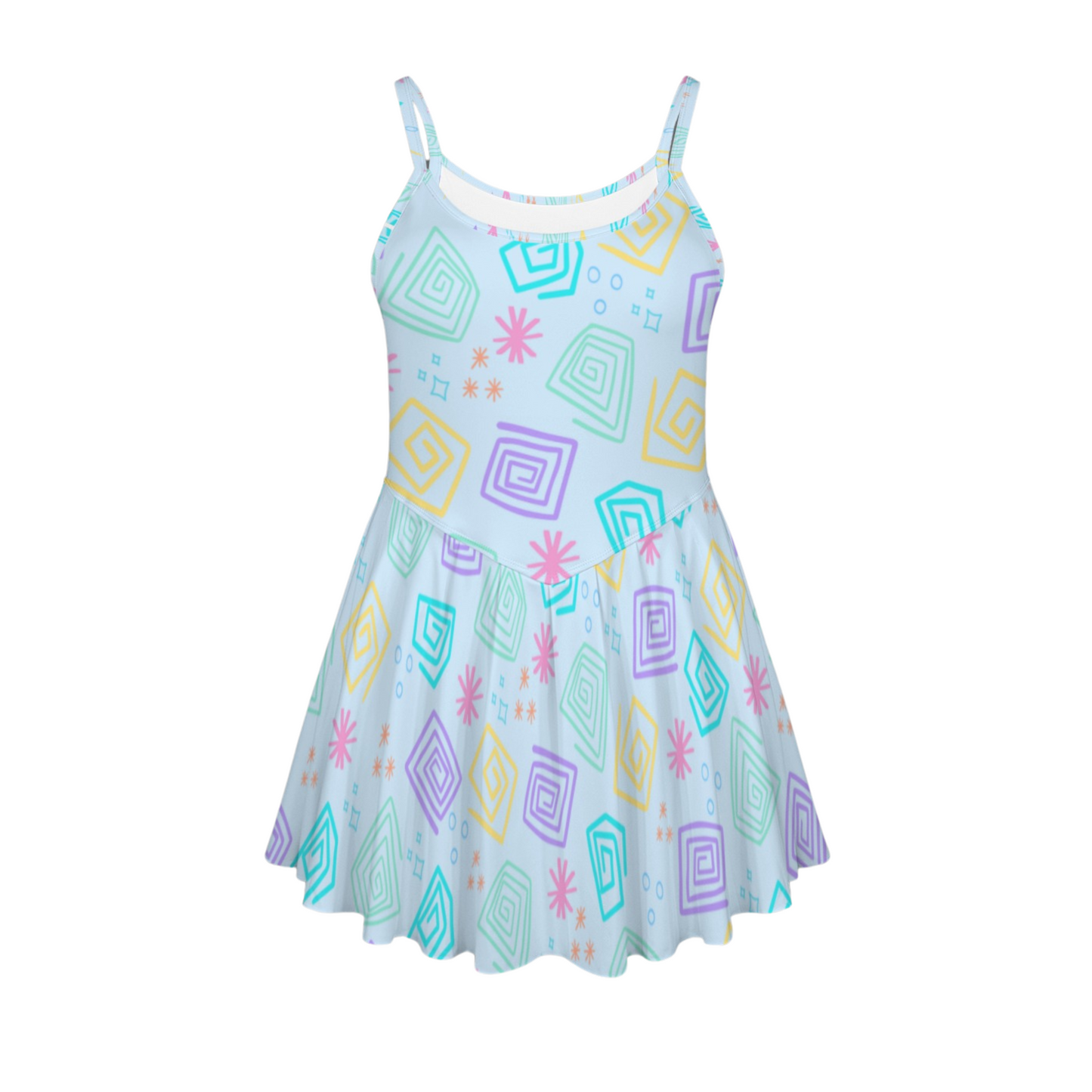 Spinning Cups Pleat Skirt Active Dress