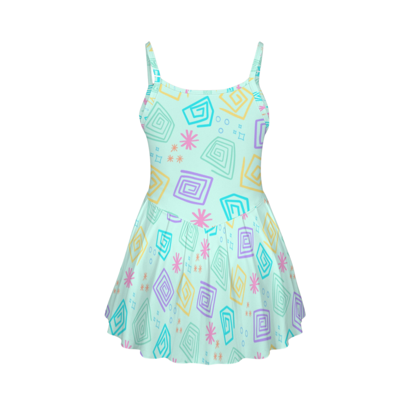 Spinning Cups Pleat Skirt Active Dress
