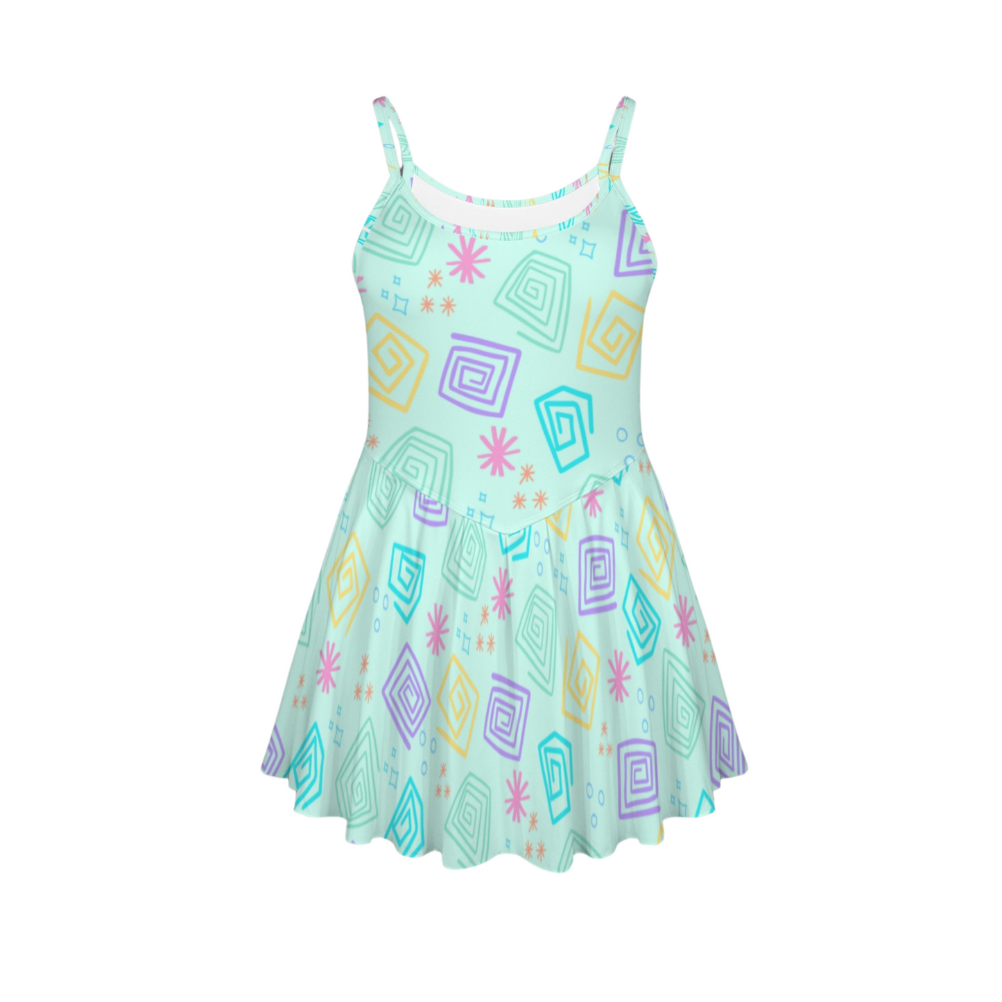 Spinning Cups Pleat Skirt Active Dress