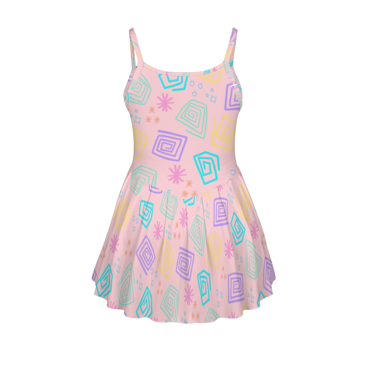 Spinning Cups Pleat Skirt Active Dress