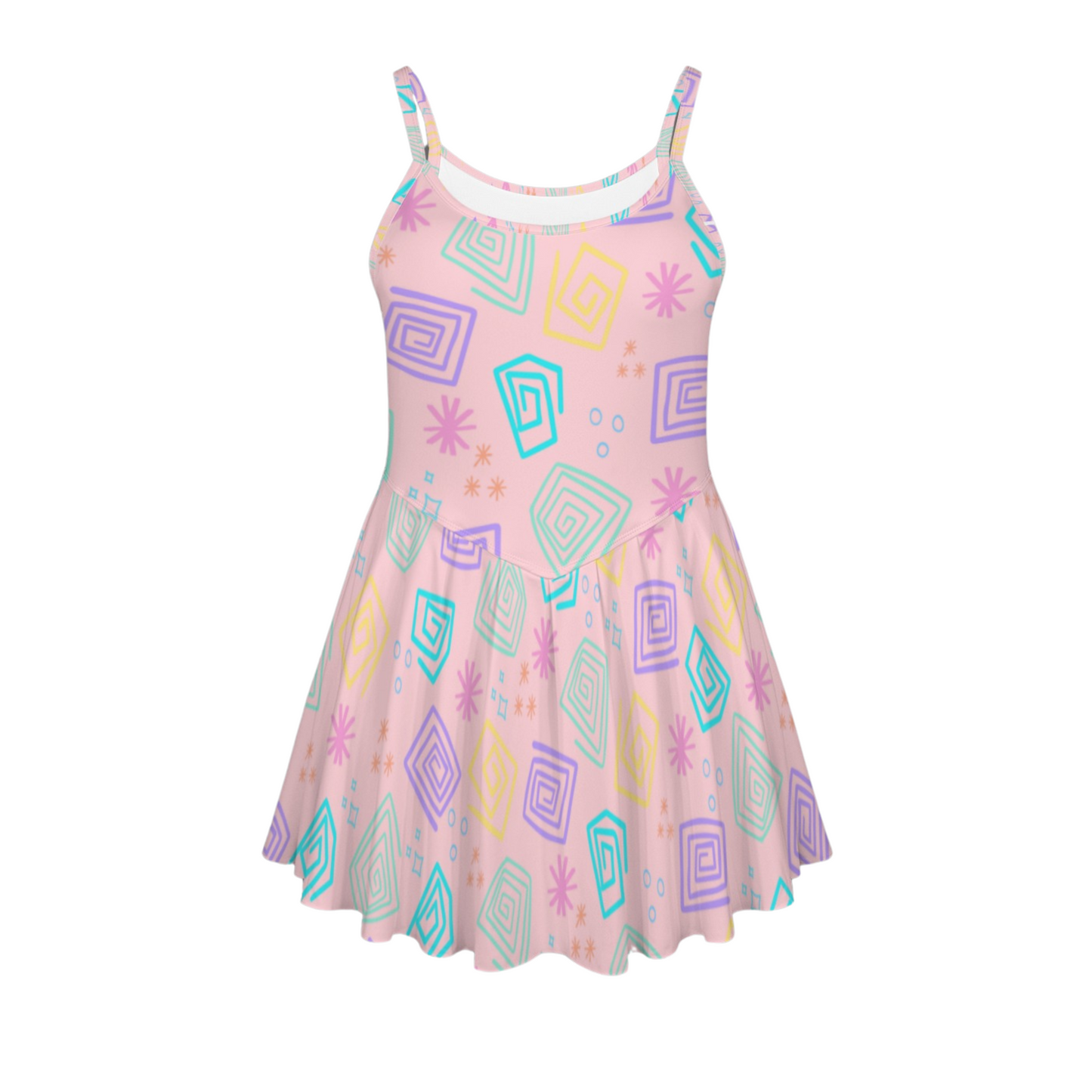 Spinning Cups Pleat Skirt Active Dress