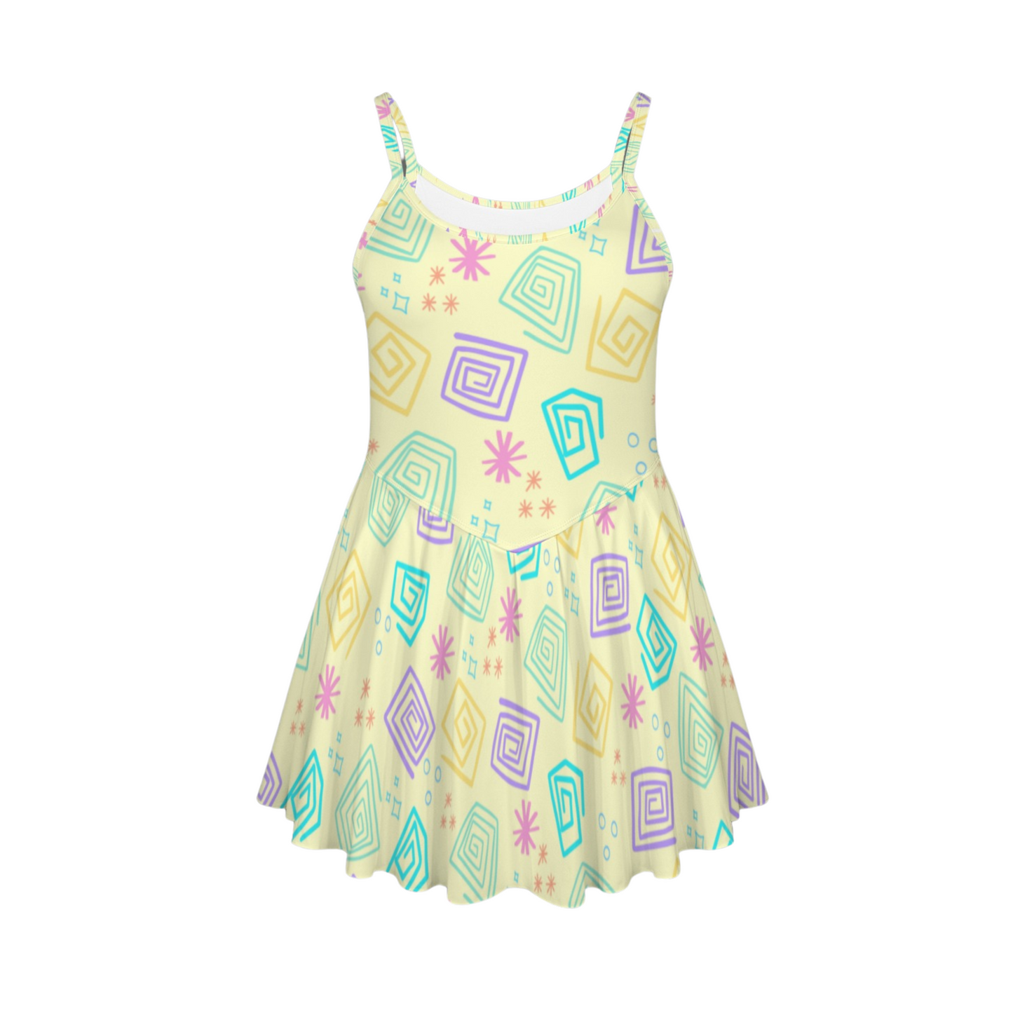 Spinning Cups Pleat Skirt Active Dress