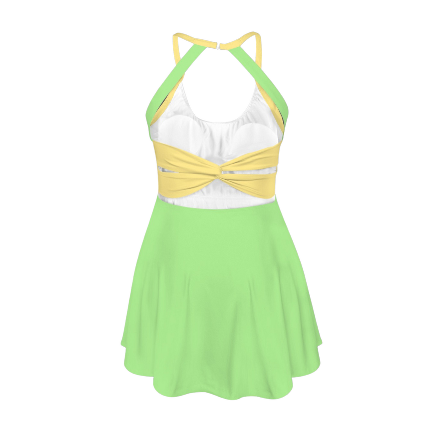Tiana Colorblock Open Back Flare Skirt Active Dress
