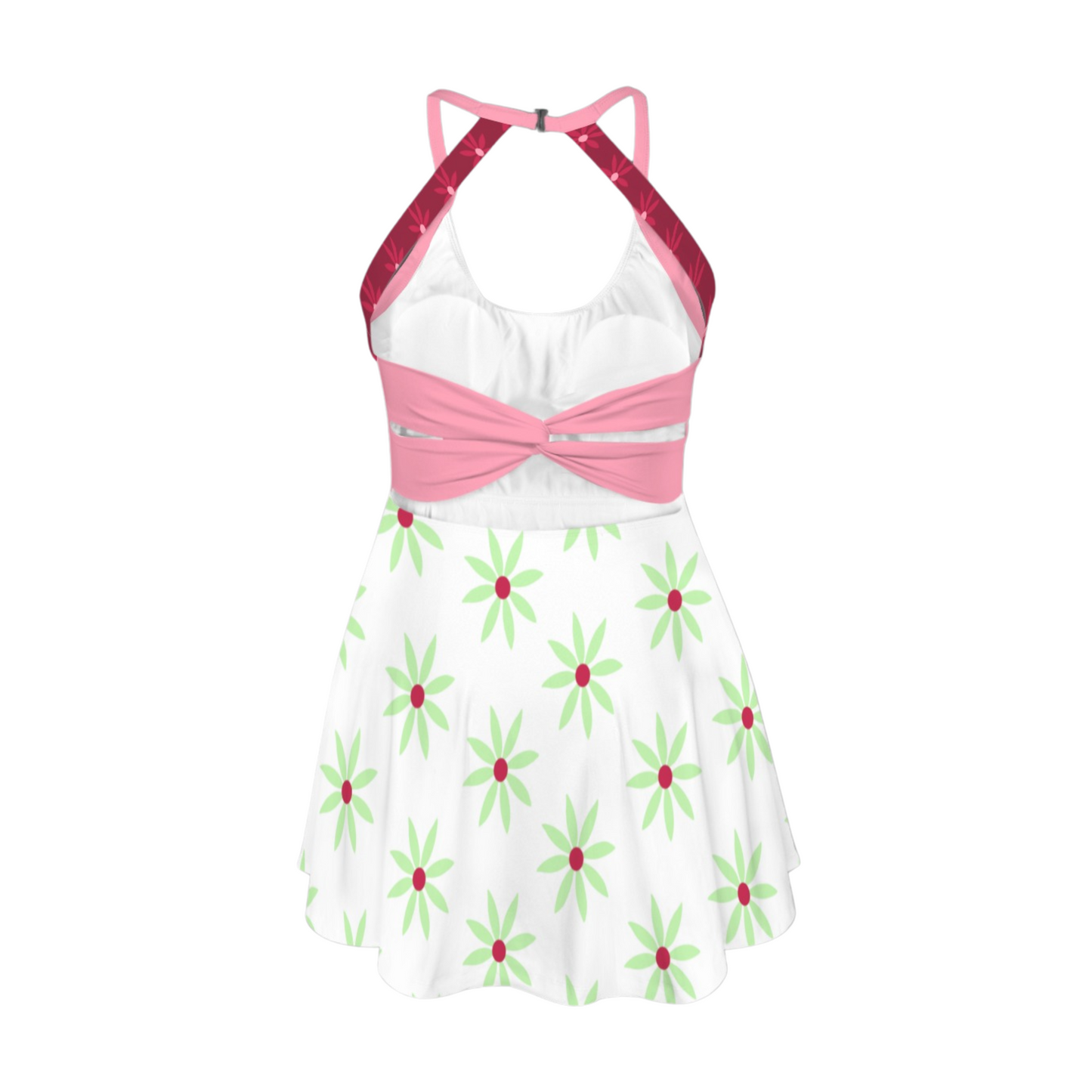 Tight Rope Walker Open Back Flare Skirt Active Dress