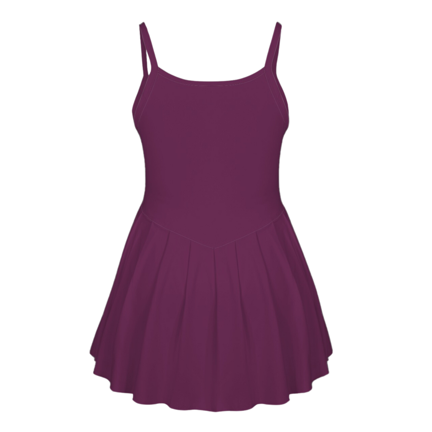 Voodoo Maroon Pleat Skirt Active Dress