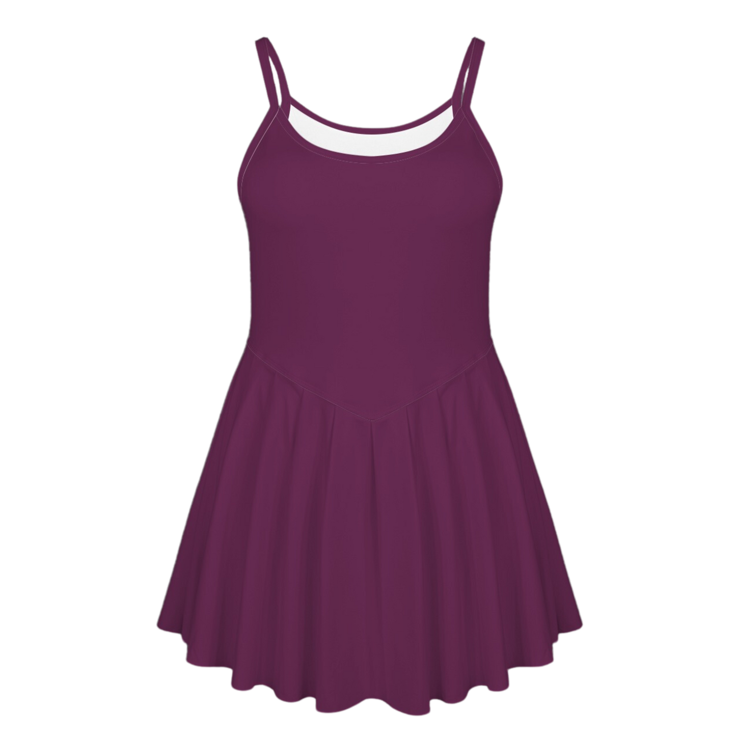 Voodoo Maroon Pleat Skirt Active Dress