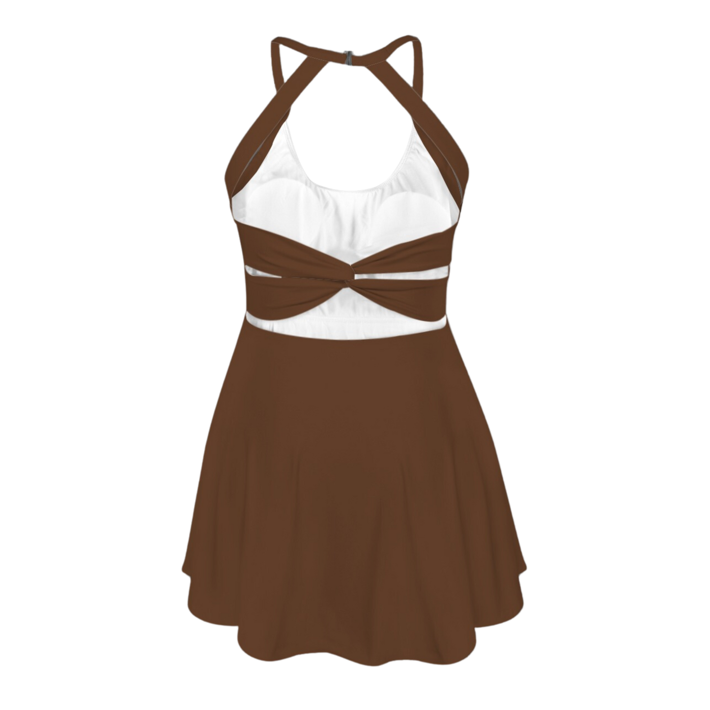 Wooke Brown Open Back Flare Active Dress