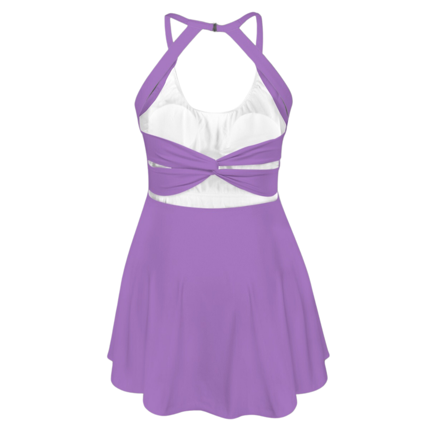 Wrong Potion Purple Open Back Flare Skirt Active Dress