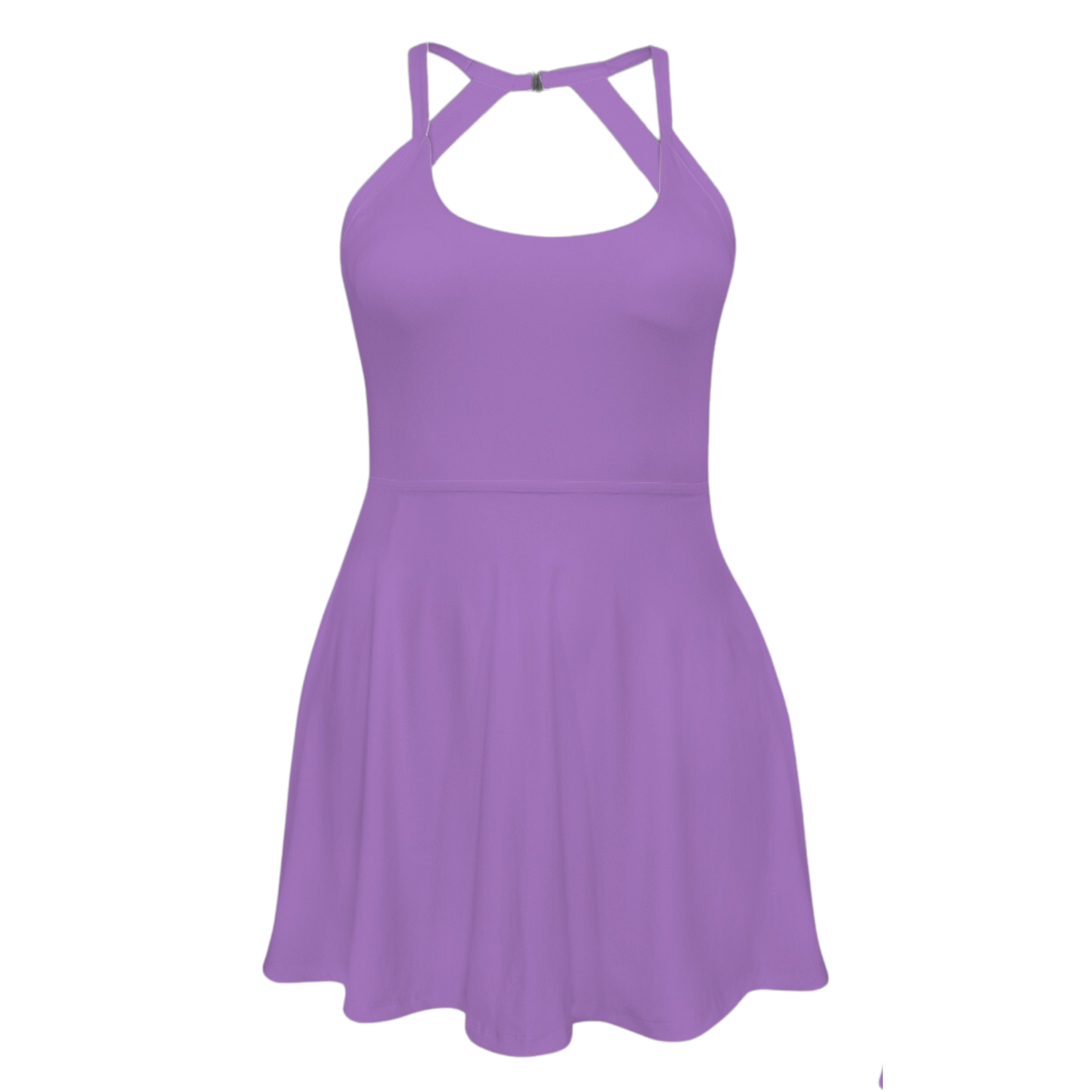 Wrong Potion Purple Open Back Flare Skirt Active Dress