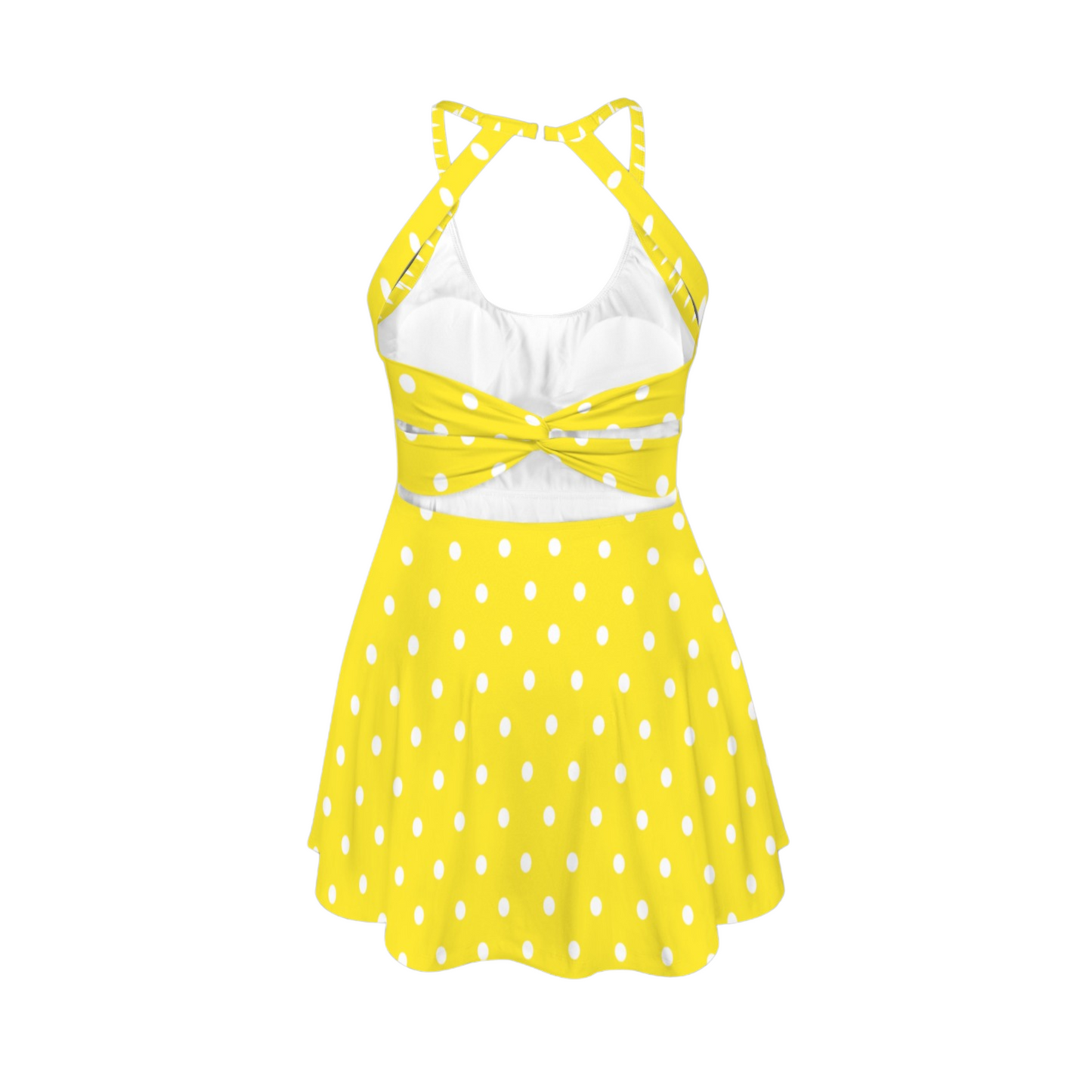 Miss Mouse Polka Dots Open Back Flare Skirt Active Dress