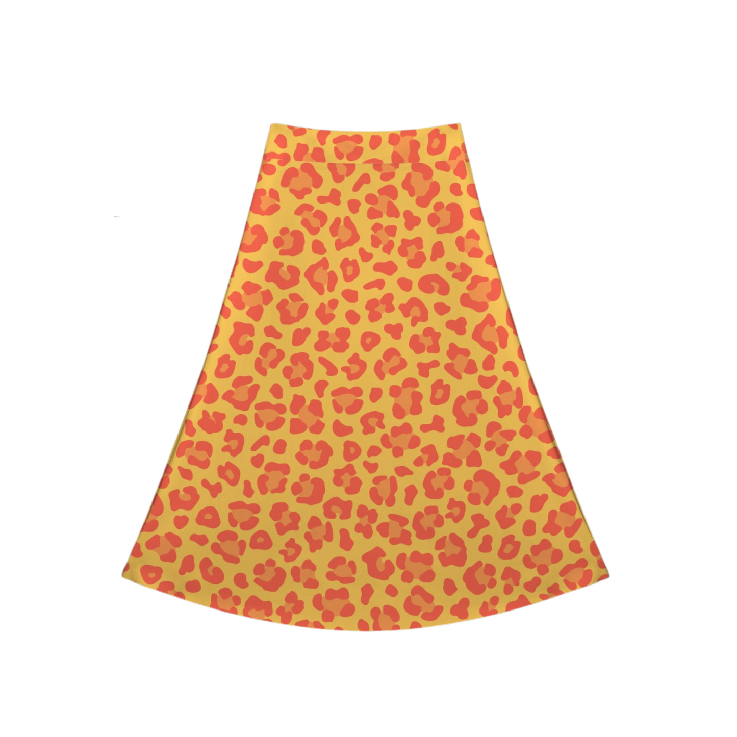 Yellow Leopard Crossover Midi Skort