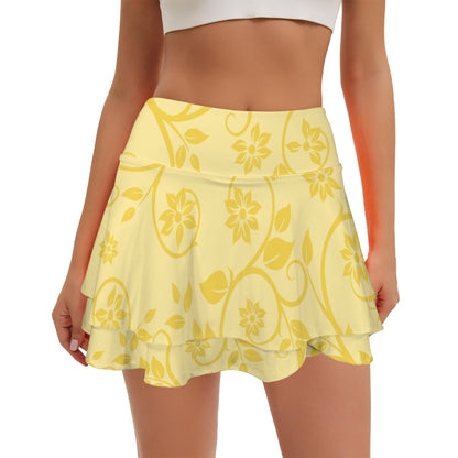 snowyellowswirl. ruffle skort