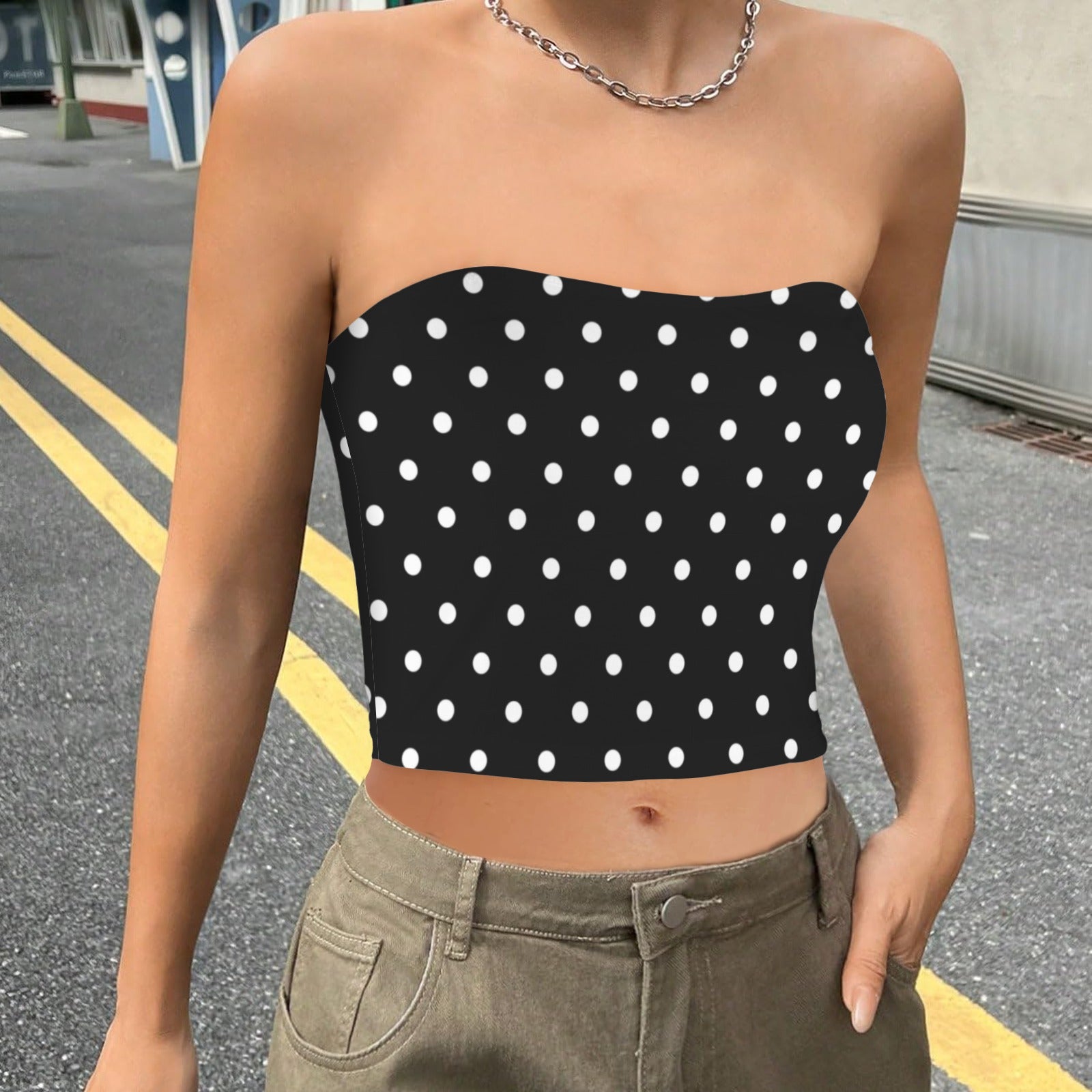 blackwhitedots. crop tube