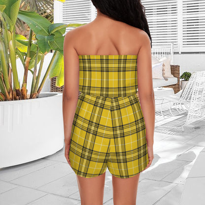 hplaid. strapless romper