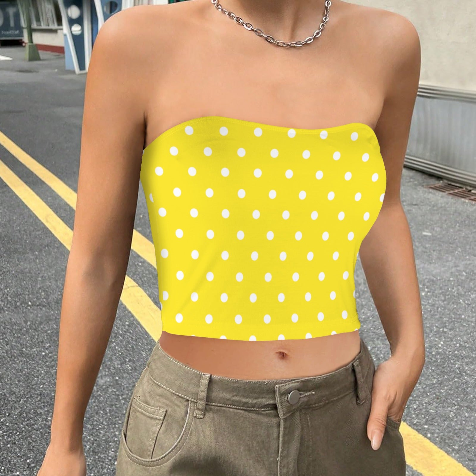 dotsyellow. crop tube